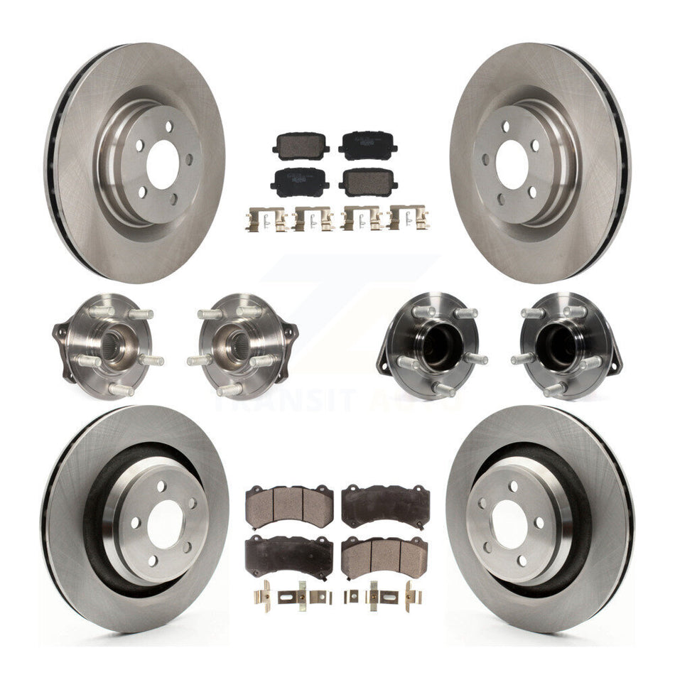 Front Rear Hub Bearing Brake Rotor Pad Kit (10Pc) For Dodge Charger SRT 392 with RWD 6.4L KBB-129951