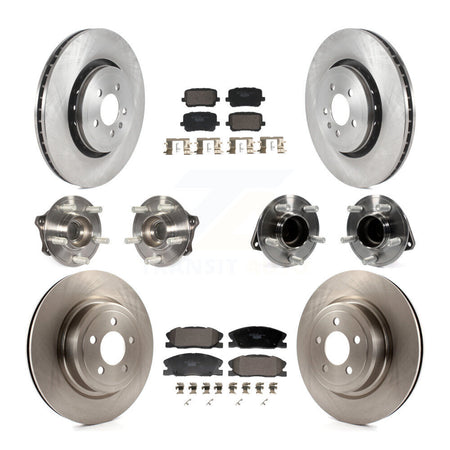 Front Rear Hub Bearing Disc Brake Rotor Pad Kit (10Pc) For Dodge Charger Pursuit with RWD KBB-129955
