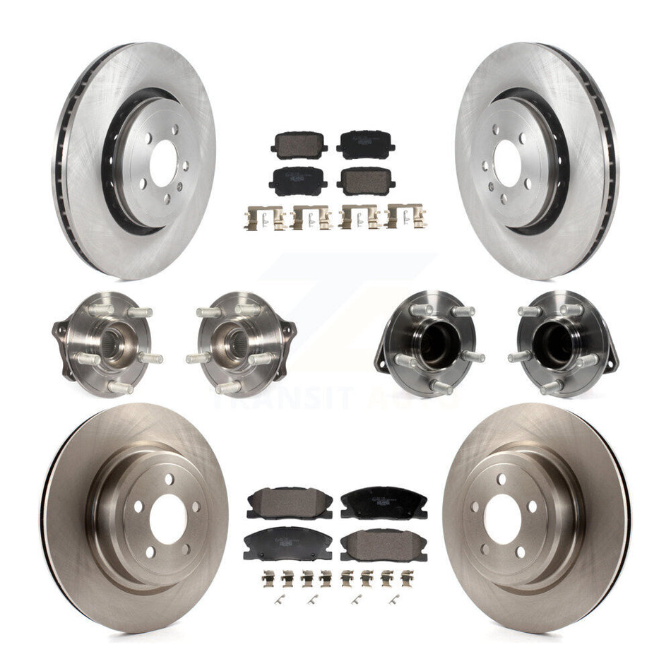 Front Rear Hub Bearing Disc Brake Rotor Pad Kit (10Pc) For Dodge Charger Pursuit with RWD KBB-129955