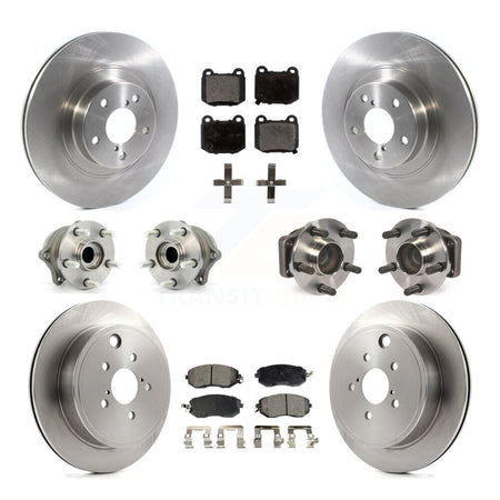 Front Rear Hub Bearing Brake Rotor Pad Kit (10Pc) For 17 Subaru BRZ Without Brembo Brakes KBB-129958
