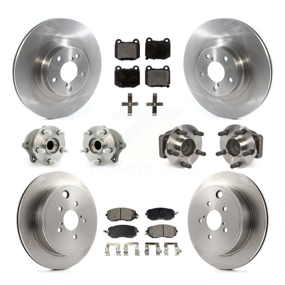 Front Rear Hub Bearing Brake Rotor Pad Kit (10Pc) For 17 Subaru BRZ Without Brembo Brakes KBB-129958