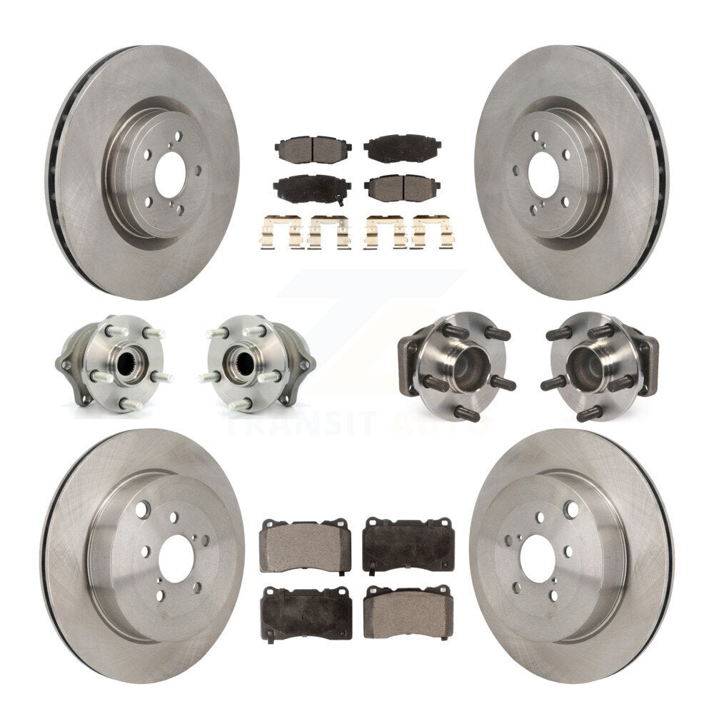 Front Rear Hub Bearing Brake Rotor Pads Kit (10Pc) For Subaru BRZ Base With Brembo Brakes KBB-129960