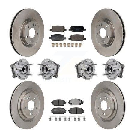 Front Rear Hub Bearing Disc Brake Rotor & Pad Kit (10Pc) For Hyundai Santa Fe Kia Sorento KBB-129964