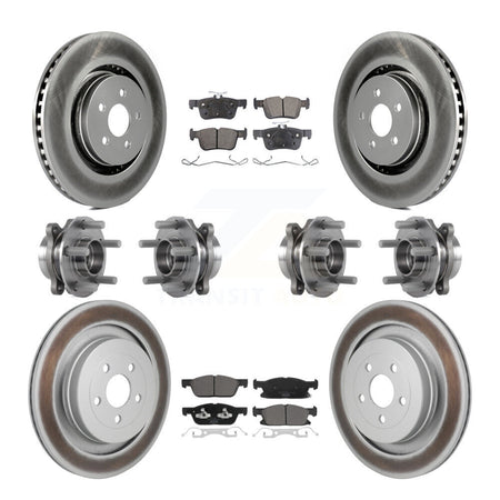 Front Rear Hub Bearing Coat Brake Rotor Pad Kit (10Pc) For 2019-2023 Lincoln Nautilus AWD KBB-129966