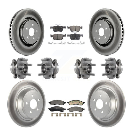 Front Rear Hub Bearing Coat Brake Rotor Pad Kit (10Pc) For 2022-2023 Lincoln Nautilus AWD KBB-129968