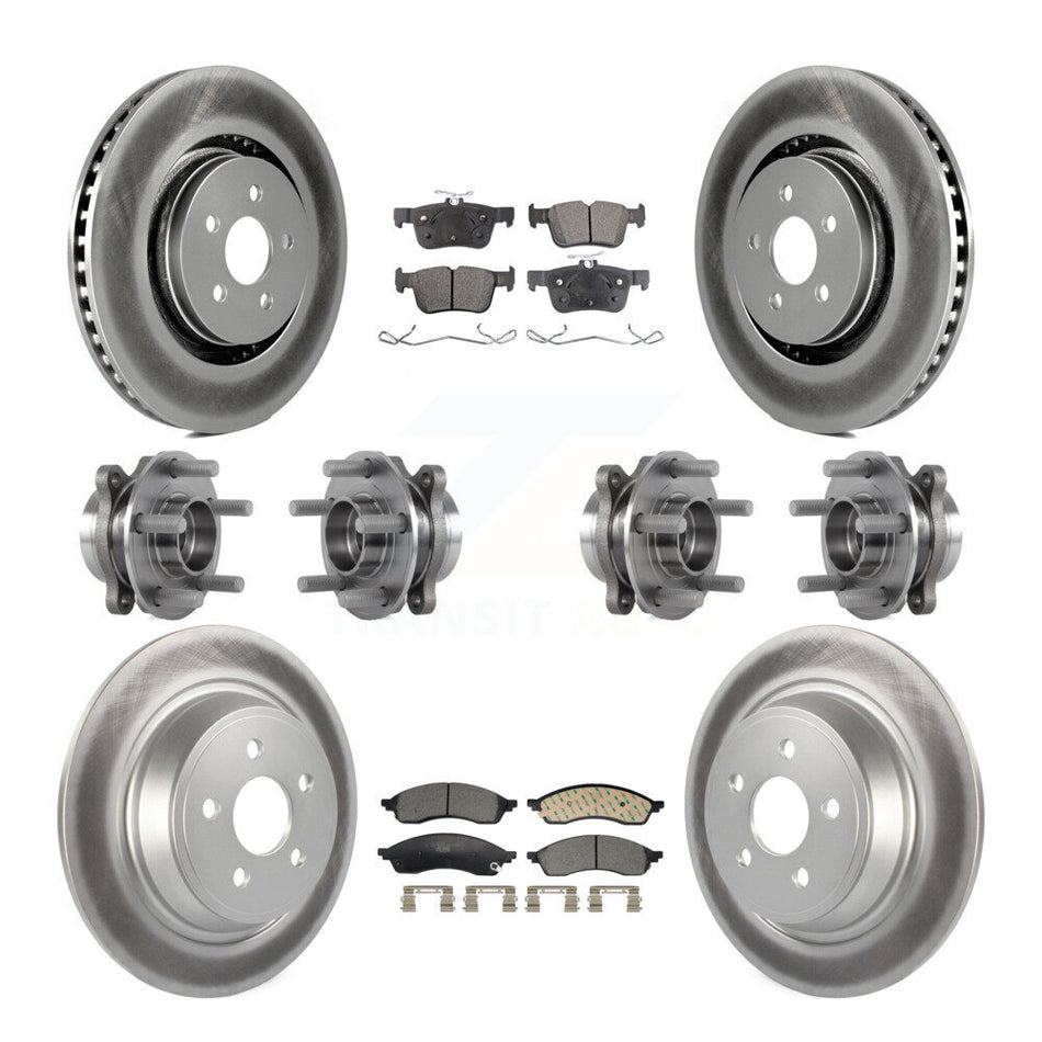 Front Rear Hub Bearing Coat Brake Rotor Pad Kit (10Pc) For 2022-2023 Lincoln Nautilus AWD KBB-129968