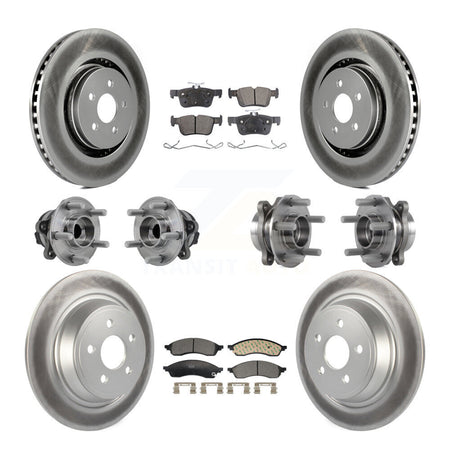 Front Rear Hub Bearing Coat Brake Rotor Pad Kit (10Pc) For 2022-2023 Lincoln Nautilus FWD KBB-129969