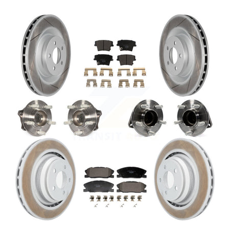 Front Rear Hub Bearings Coated Disc Brake Rotors And Pads Kit (10Pc) For Dodge Charger KBB-129986