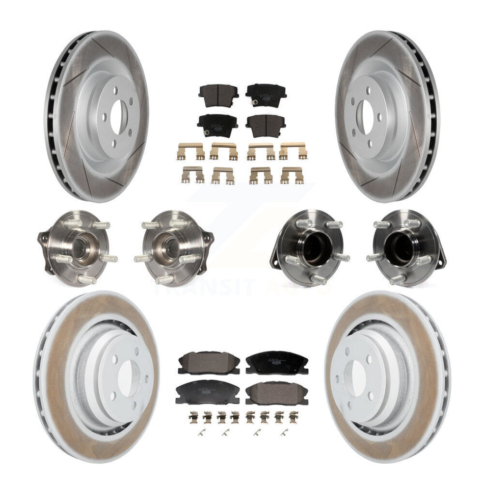 Front Rear Hub Bearings Coated Disc Brake Rotors And Pads Kit (10Pc) For Dodge Charger KBB-129986