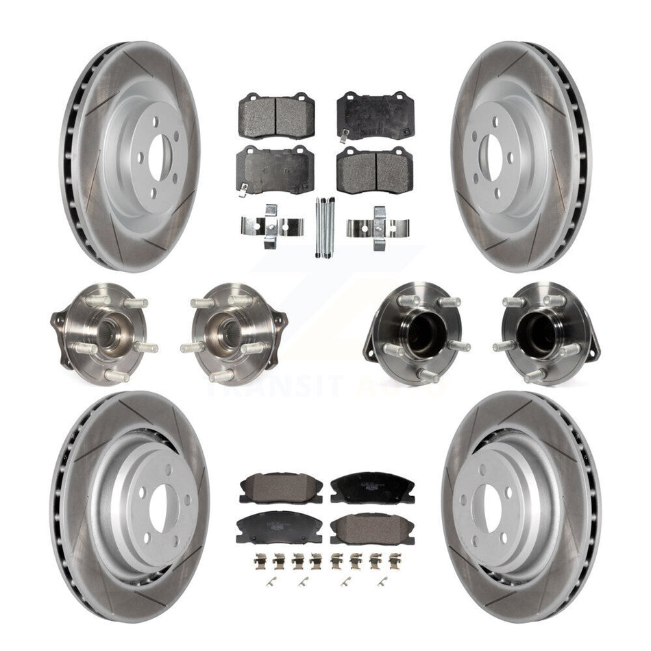 Front Rear Hub Bearings Coated Disc Brake Rotors And Pads Kit (10Pc) For Dodge Charger KBB-129987