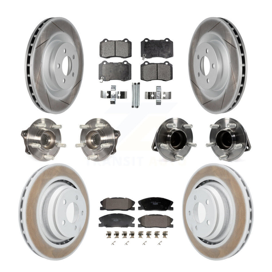 Front Rear Hub Bearings Coated Disc Brake Rotors And Pads Kit (10Pc) For Dodge Charger KBB-129988