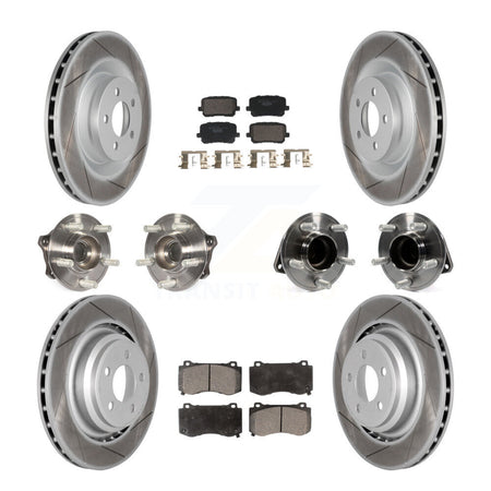 Front Rear Hub Bearings Coated Disc Brake Rotors And Pads Kit (10Pc) For Dodge Charger KBB-129989