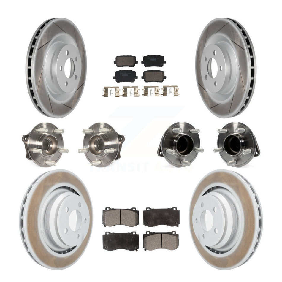 Front Rear Hub Bearings Coated Disc Brake Rotors And Pads Kit (10Pc) For Dodge Charger KBB-129991
