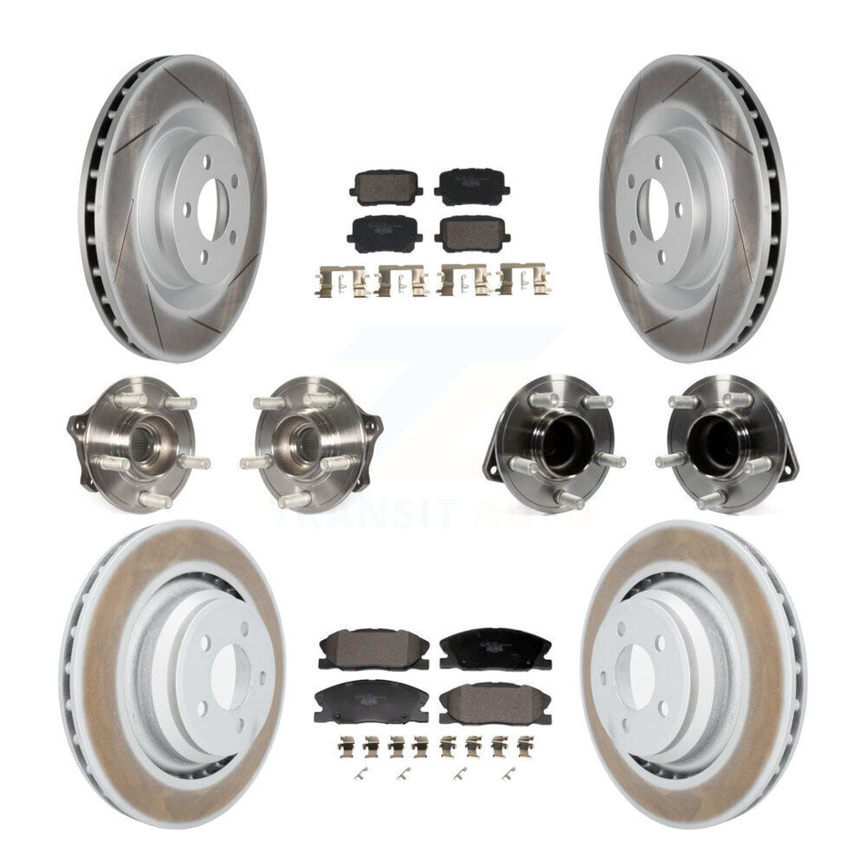 Front Rear Hub Bearings Coated Disc Brake Rotors And Pads Kit (10Pc) For Dodge Charger KBB-129992
