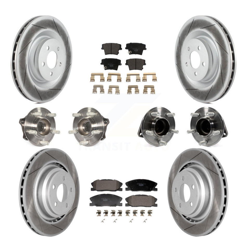 Front Rear Hub Bearings Coated Disc Brake Rotors And Pads Kit (10Pc) For Dodge Charger KBB-129993