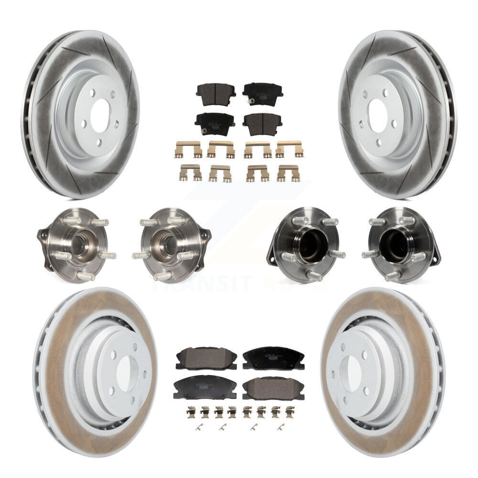 Front Rear Hub Bearings Coated Disc Brake Rotors And Pads Kit (10Pc) For Dodge Charger KBB-129994