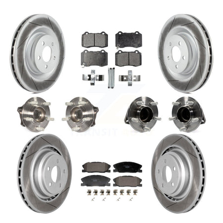 Front Rear Hub Bearings Coated Disc Brake Rotors And Pads Kit (10Pc) For Dodge Charger KBB-129995