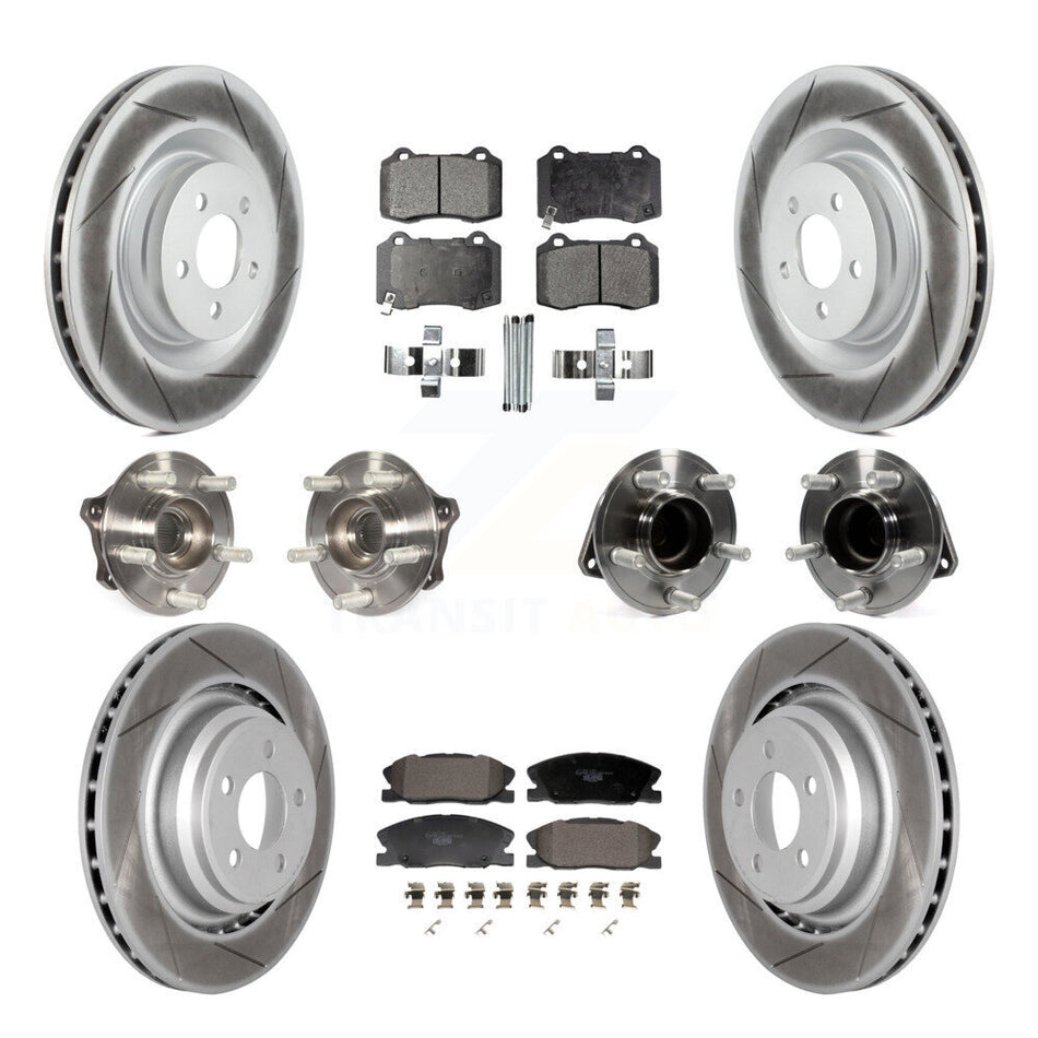 Front Rear Hub Bearings Coated Disc Brake Rotors And Pads Kit (10Pc) For Dodge Charger KBB-129995