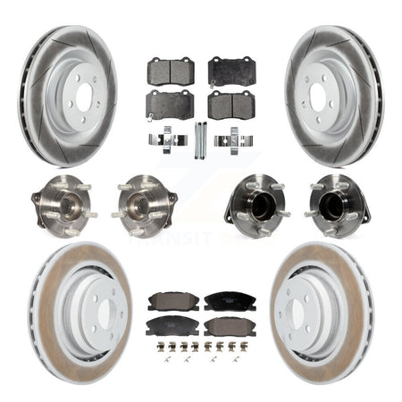 Front Rear Hub Bearings Coated Disc Brake Rotors And Pads Kit (10Pc) For Dodge Charger KBB-129996