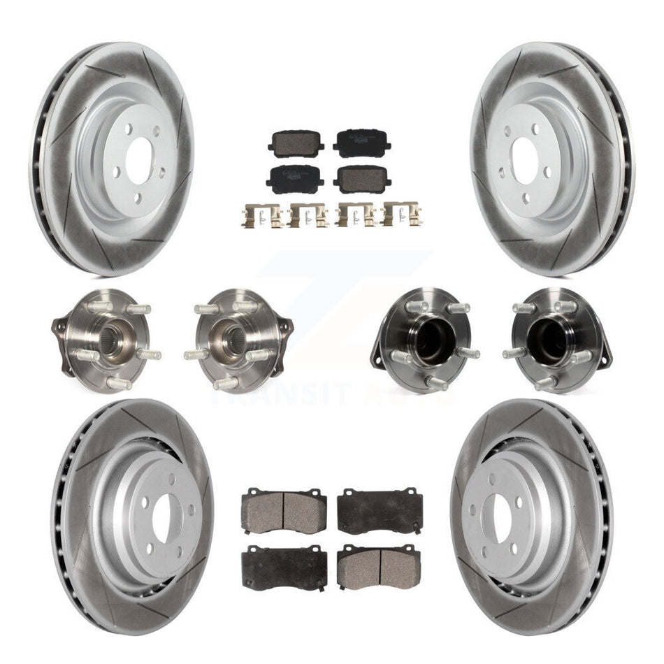 Front Rear Hub Bearings Coated Disc Brake Rotors And Pads Kit (10Pc) For Dodge Charger KBB-129997