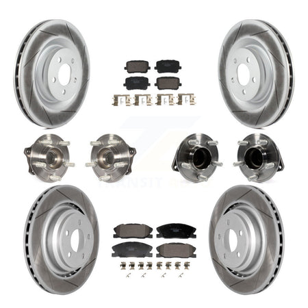 Front Rear Hub Bearings Coated Disc Brake Rotors And Pads Kit (10Pc) For Dodge Charger KBB-129998