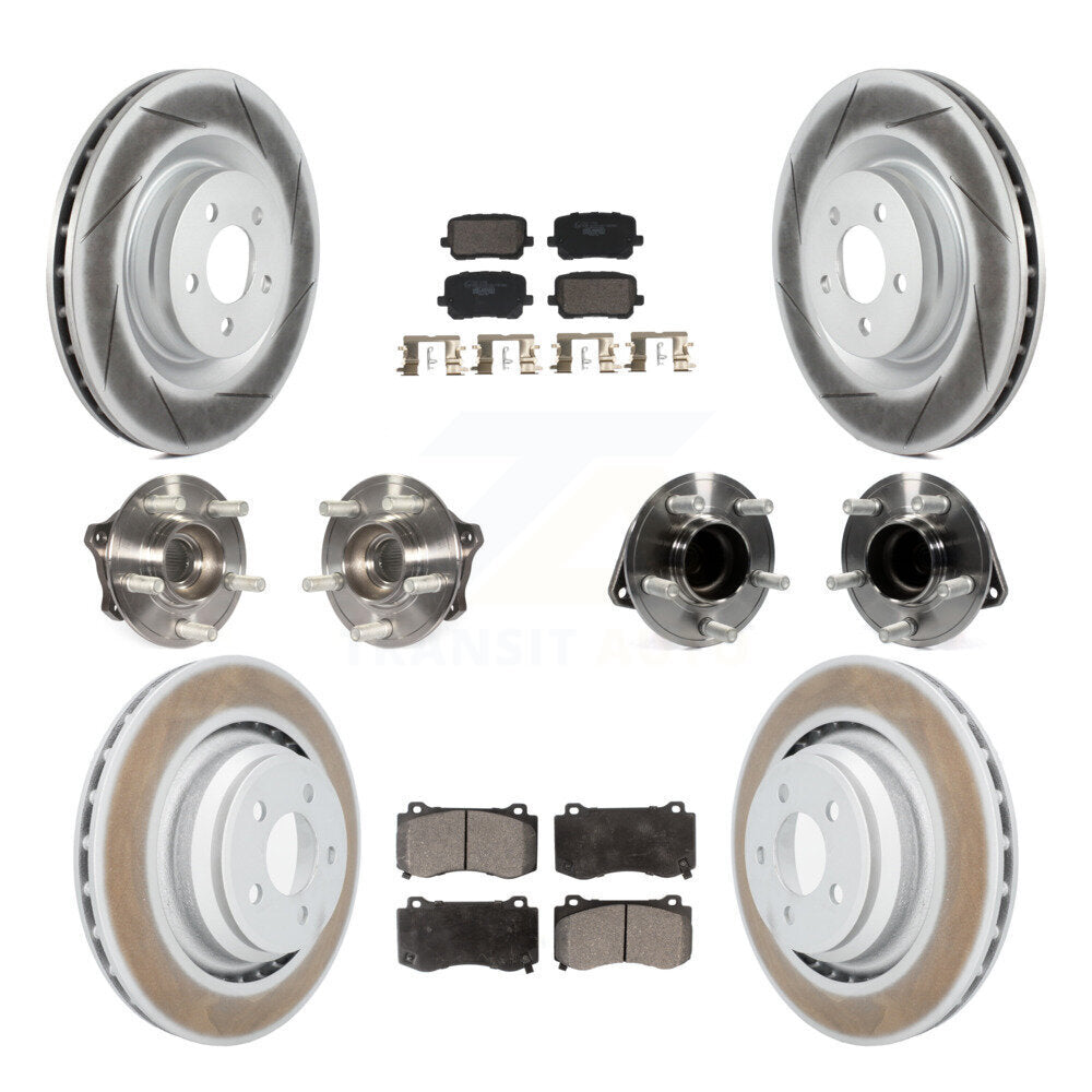 Front Rear Hub Bearings Coated Disc Brake Rotors And Pads Kit (10Pc) For Dodge Charger KBB-129999