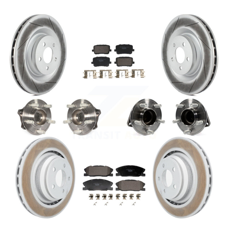 Front Rear Hub Bearings Coated Disc Brake Rotors And Pads Kit (10Pc) For Dodge Charger KBB-130000