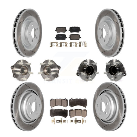 Front Rear Hub Bearings Coated Disc Brake Rotors And Pads Kit (10Pc) For Dodge Charger KBB-130001