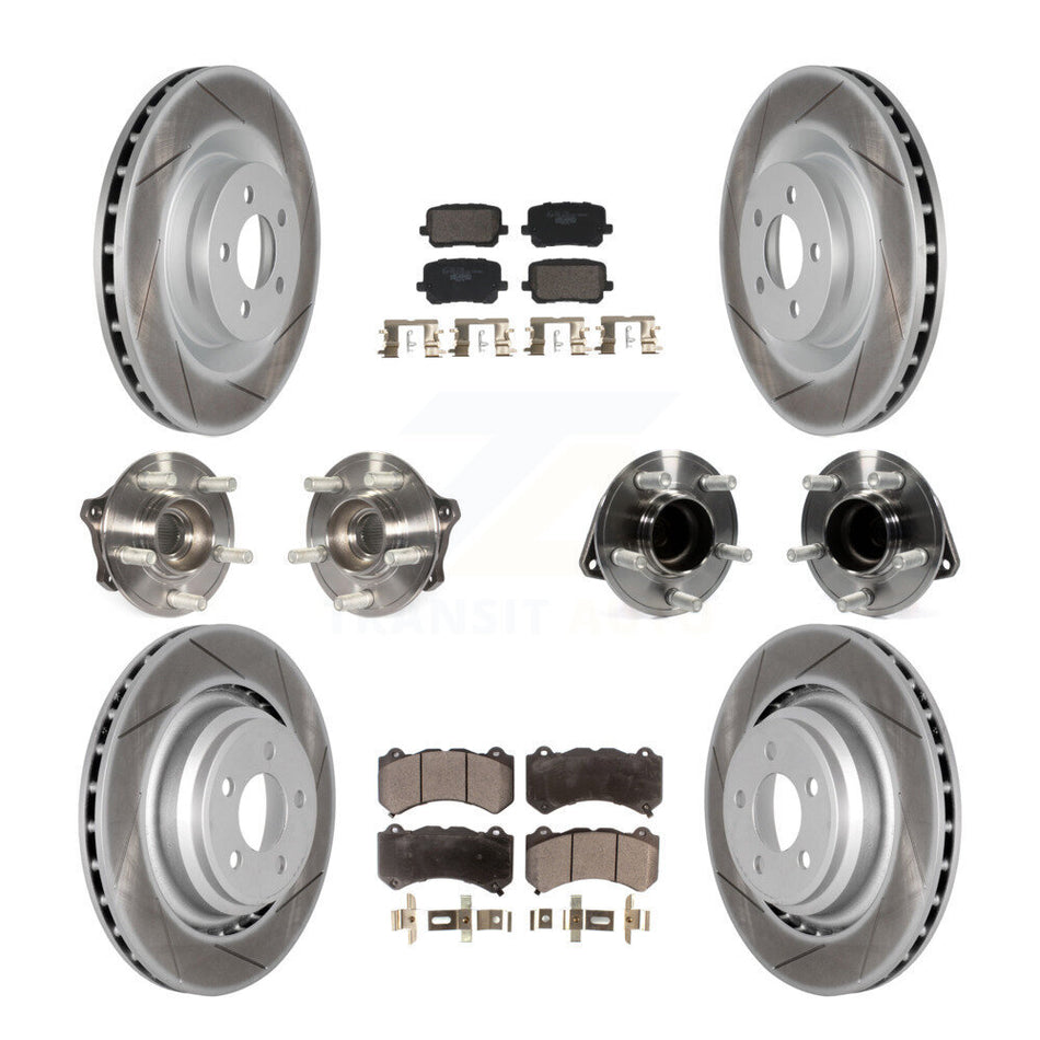 Front Rear Hub Bearings Coated Disc Brake Rotors And Pads Kit (10Pc) For Dodge Charger KBB-130001