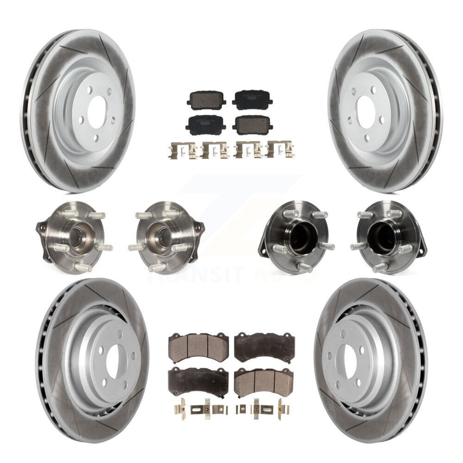 Front Rear Hub Bearings Coated Disc Brake Rotors And Pads Kit (10Pc) For Dodge Charger KBB-130003