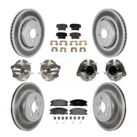 Front Rear Hub Bearing Coated Brake Rotor Pads Kit (10Pc) For Dodge Charger RWD with 5.7L KBB-130005