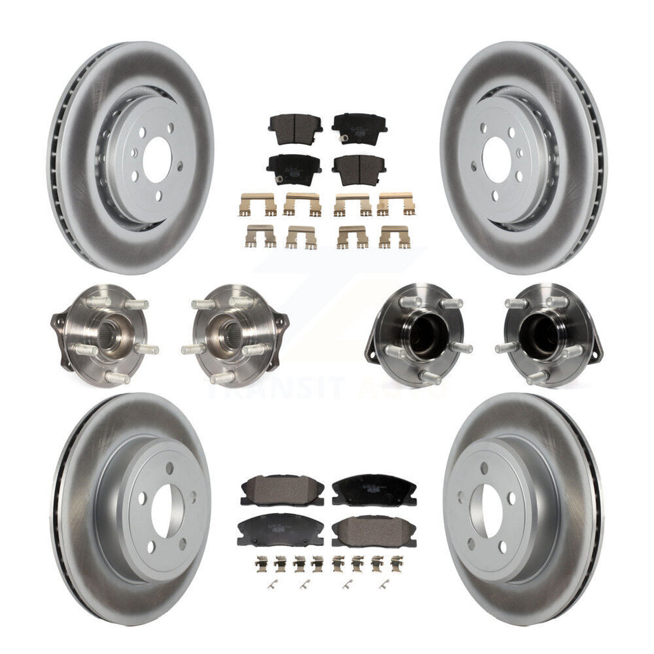 Front Rear Hub Bearing Coated Brake Rotor Pads Kit (10Pc) For Dodge Charger RWD with 5.7L KBB-130005