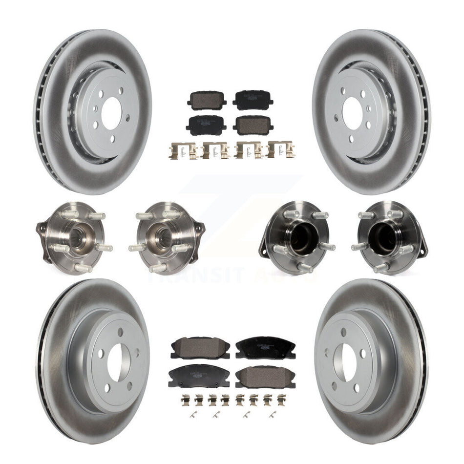 Front Rear Hub Bearing Coated Brake Rotor Pads Kit (10Pc) For Dodge Charger RWD with 5.7L KBB-130006