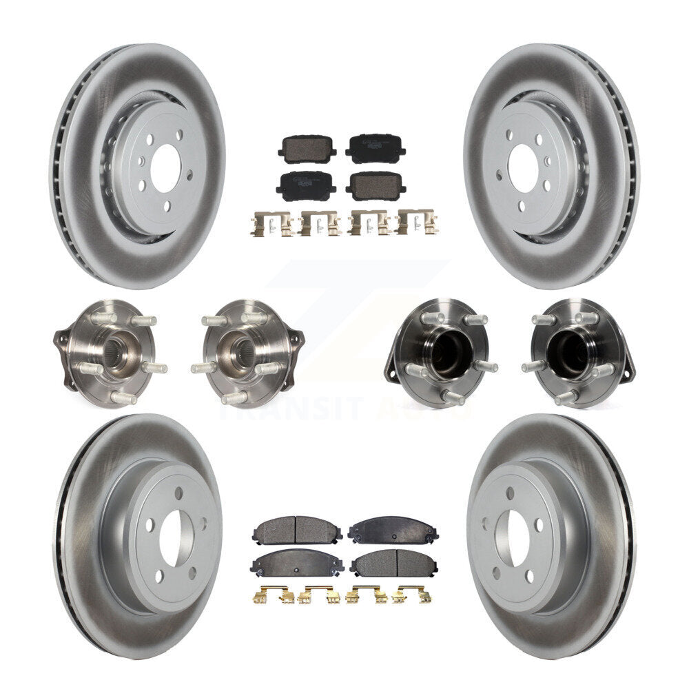Front Rear Hub Bearing Coated Brake Rotor Pads Kit (10Pc) For Dodge Charger RWD with 5.7L KBB-130007