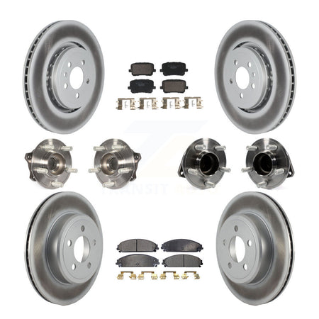 Front Rear Hub Bearing Coated Brake Rotor Pads Kit (10Pc) For Dodge Charger RWD with 5.7L KBB-130007