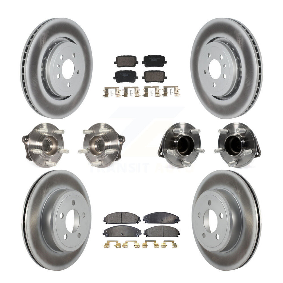 Front Rear Hub Bearing Coated Brake Rotor Pads Kit (10Pc) For Dodge Charger RWD with 5.7L KBB-130007