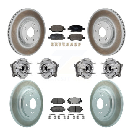 Front Rear Hub Bearing Coated Brake Rotor Pad Kit (10Pc) For Hyundai Santa Fe Kia Sorento KBB-130033