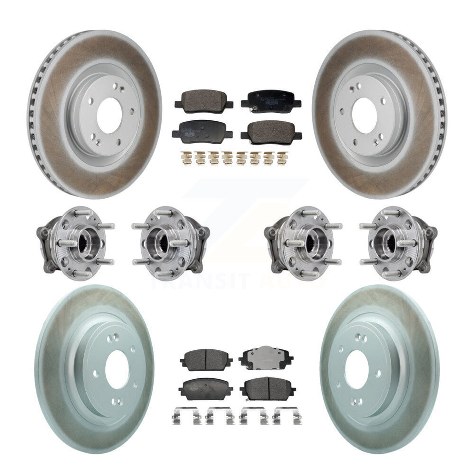 Front Rear Hub Bearing Coated Brake Rotor Pad Kit (10Pc) For Hyundai Santa Fe Kia Sorento KBB-130033