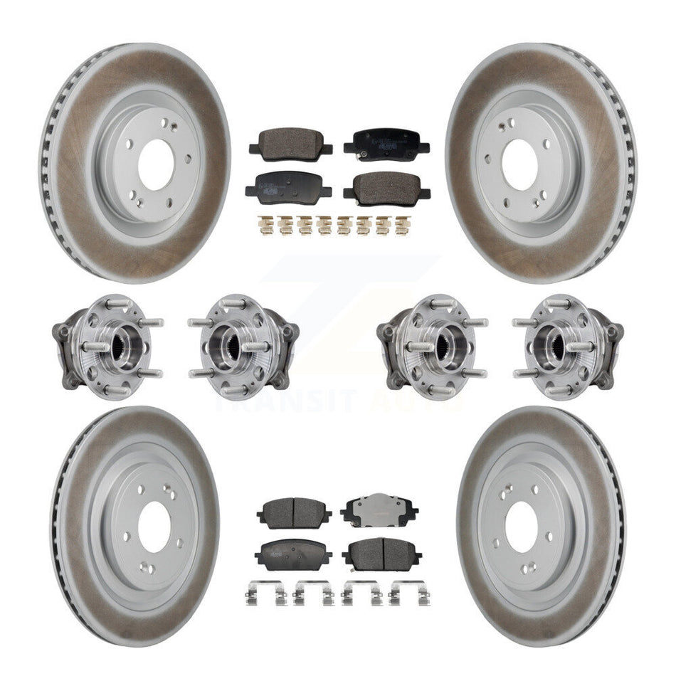 Front Rear Hub Bearing Coated Brake Rotor Pad Kit (10Pc) For Hyundai Santa Fe Kia Sorento KBB-130034