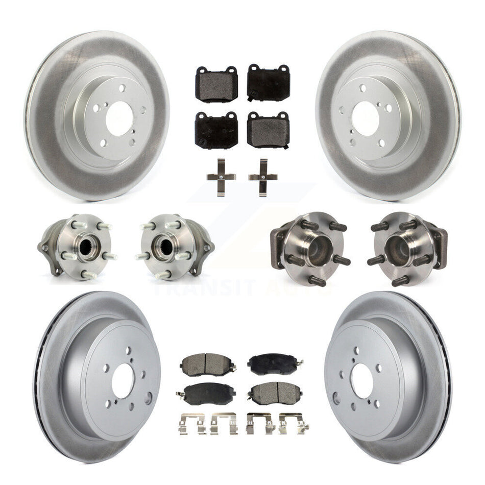 Front Rear Hub Bearing Coat Brake Rotor Pads Kit (10Pc) For 17 Subaru BRZ Limited/Premium KBB-130038