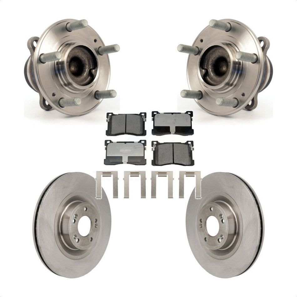 Front Hub Bearing Assembly Disc Brake Rotors And Pads Kit For 2012-2016 Hyundai Equus KBB-130055