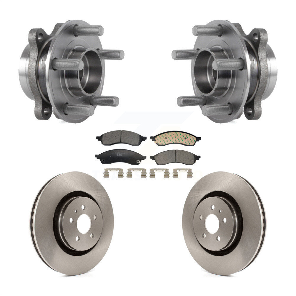 Front Hub Bearing Assembly Disc Brake Rotors And Ceramic Pads Kit For Lincoln Nautilus KBB-130062