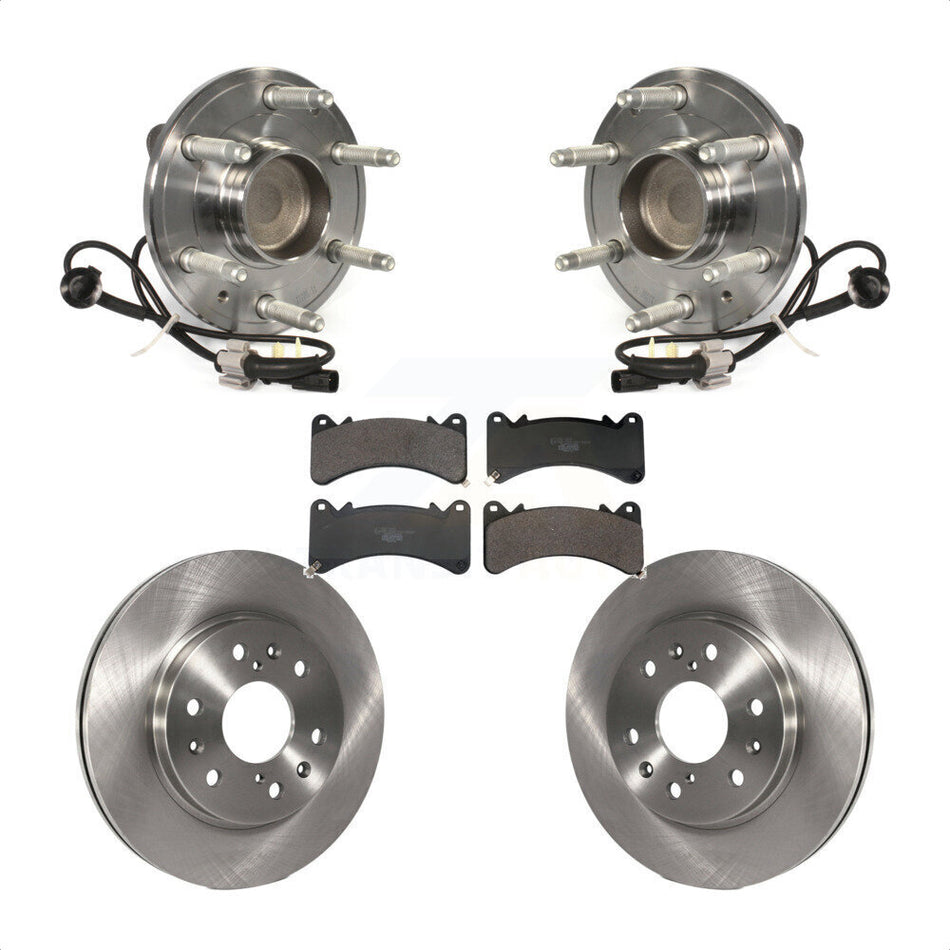 Front Hub Bearing Brake Rotor & Pads Kit For GMC Sierra 1500 Chevrolet Silverado Yukon XL KBB-130066