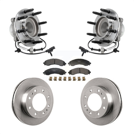 Front Hub Bearing Assembly Disc Brake Rotor And Ceramic Pads Kit For 2021 GMC Savana 4500 KBB-130068