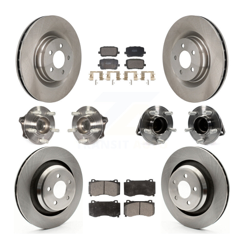 Front Rear Hub Bearings Assembly Disc Brake Rotors And Pads Kit (10Pc) For Dodge Charger KBB-130084