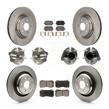 Front Rear Hub Bearings Assembly Disc Brake Rotors And Pads Kit (10Pc) For Dodge Charger KBB-130084