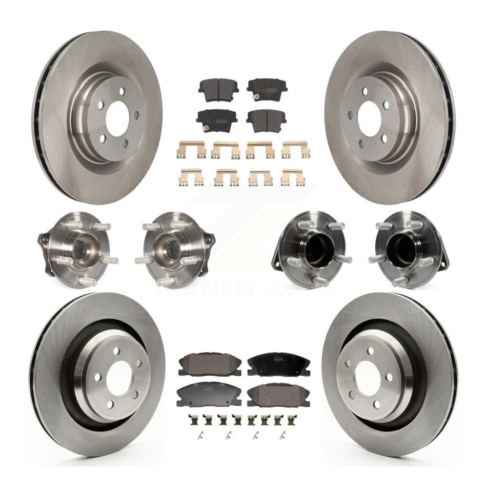 Front Rear Hub Bearings Assembly Disc Brake Rotors And Pads Kit (10Pc) For Dodge Charger KBB-130085