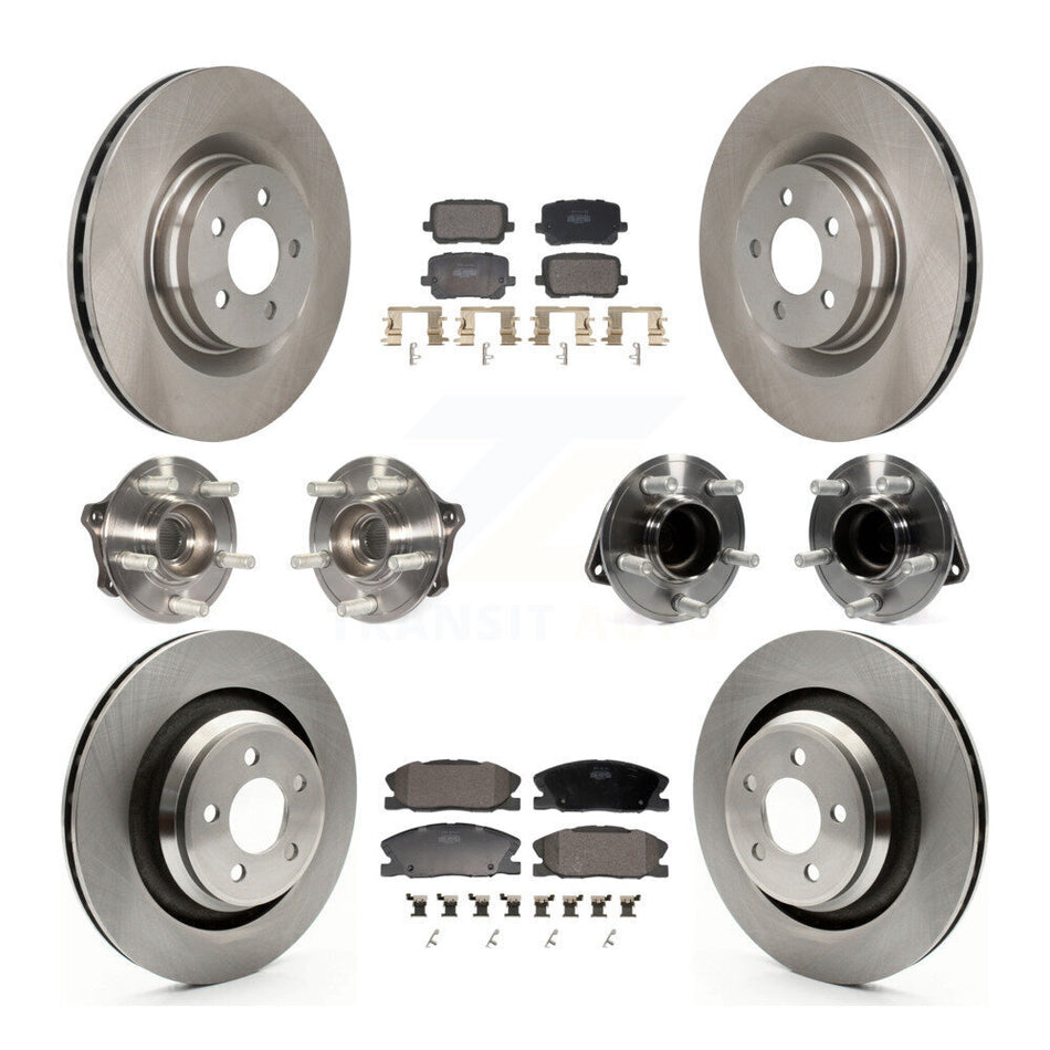 Front Rear Hub Bearings Assembly Disc Brake Rotors And Pads Kit (10Pc) For Dodge Charger KBB-130087