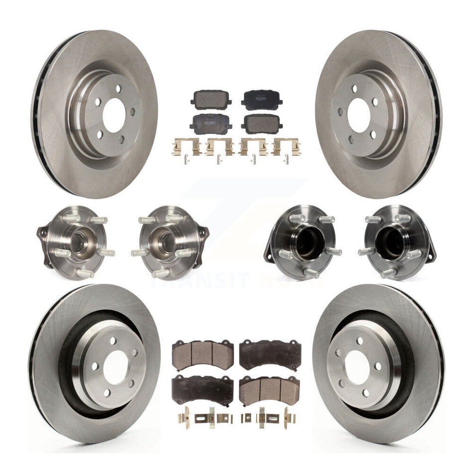 Front Rear Hub Bearing Brake Rotor Pad Kit (10Pc) For Dodge Charger SRT 392 with RWD 6.4L KBB-130088