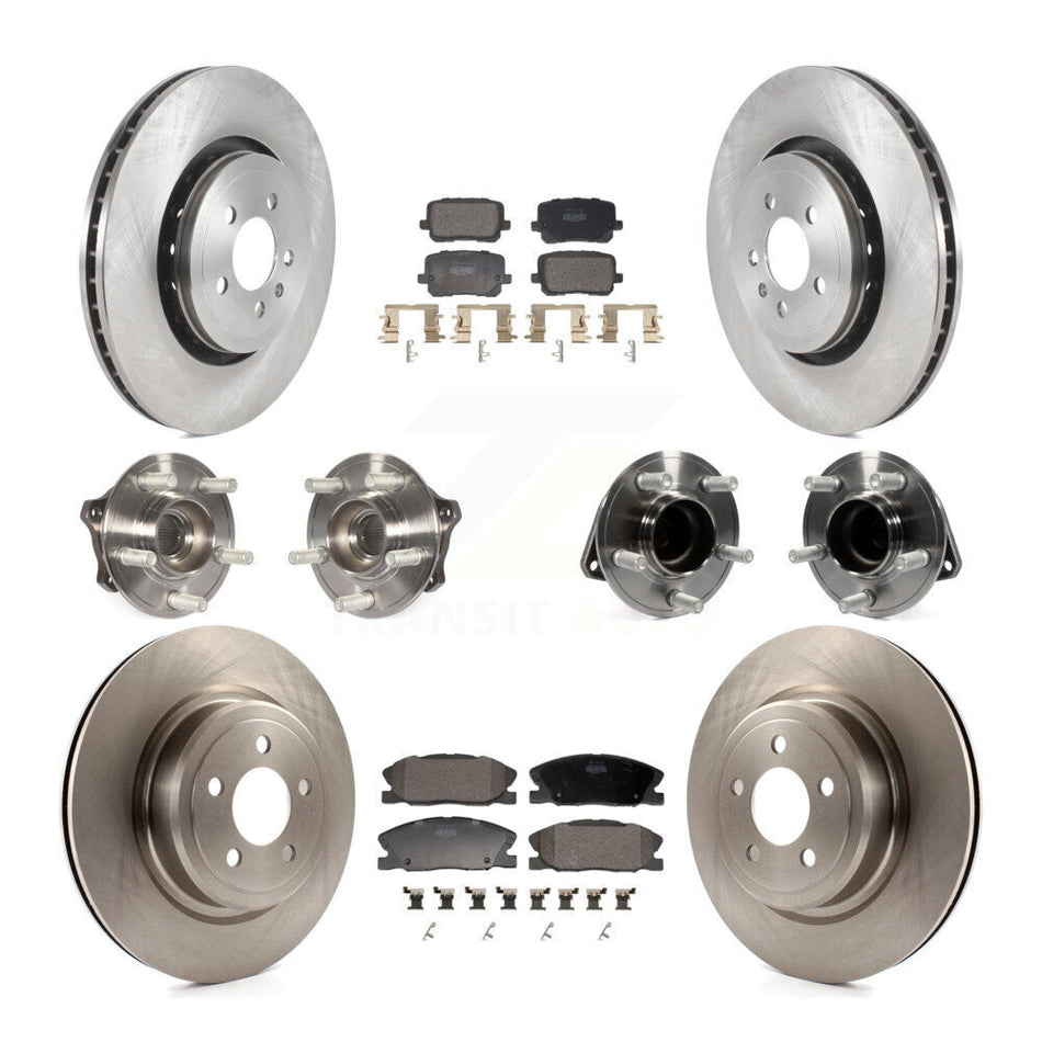 Front Rear Hub Bearing Disc Brake Rotor Pad Kit (10Pc) For Dodge Charger Pursuit with RWD KBB-130093